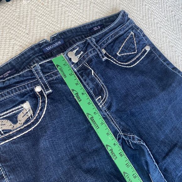 VIGOSS Chelsea Flare Jeans Women Size 16 Bootcut Denim Blue Western Bling - Picture 5 of 13